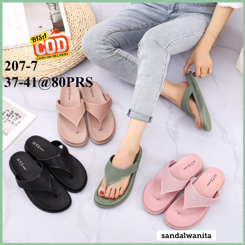 Sandal Wanita Jepit Jelly Karet Hys 207-5 Import