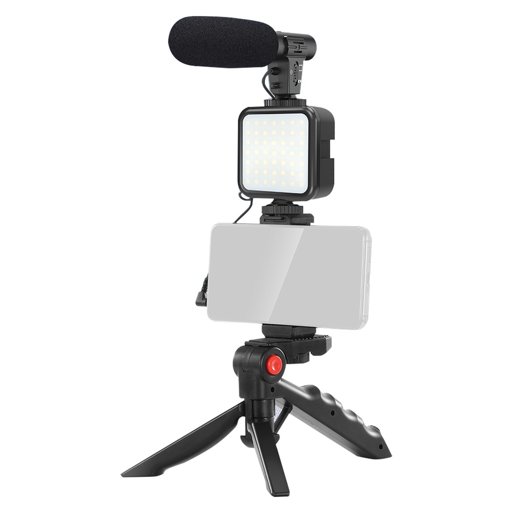 Mallcasing - PAKET LENGKAP Vlogging Set Mic LED Tripod Video Recording Kamera Livestream Tool Kit