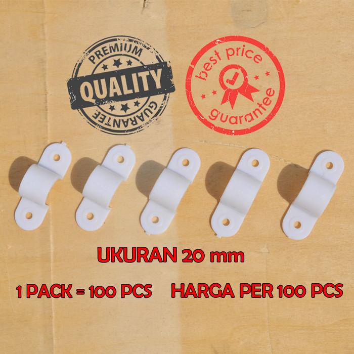 Listrik Klem Clamp Pipa Pvc Conduit Listrik Omega Putih Gradeori Clipsal 20 Mm