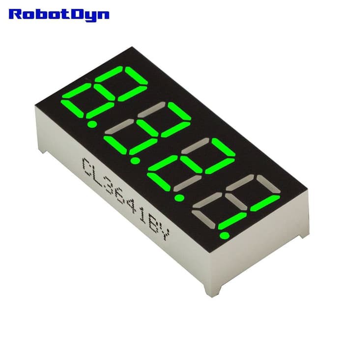 GREEN 4-Digit Decimal Seven Segment 0.36 Common Anode LED Segmen Hijau
