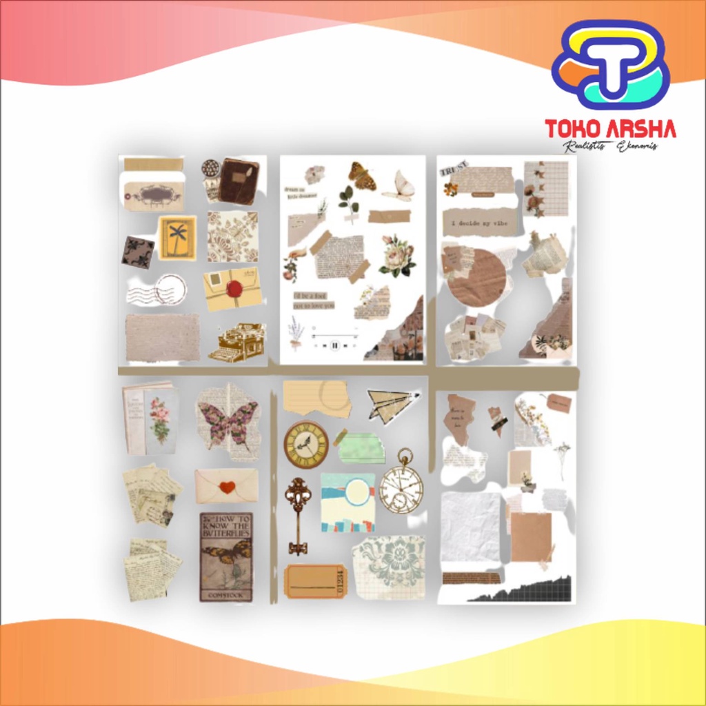 

Sticker Mini Pack Vintage stiker hp planner scrapbook READY di Toko_Arsha
