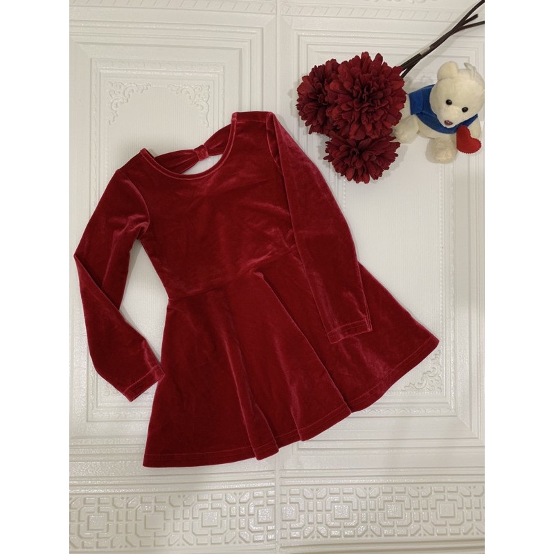 Dress pesta anak branded velvet “the Children’s PLACE” dress merah