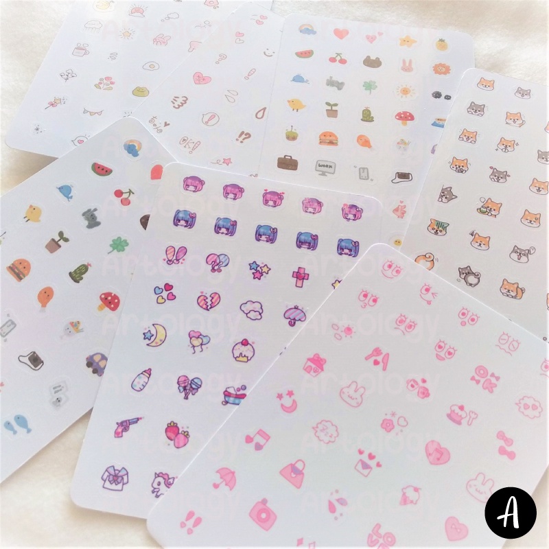 

[part 1/4] Set Sticker Planner Jurnal DIY Lucu Imut Kecil Mini Isi 40 Stiker Label Tahan Air Water Resistance Sticker Set