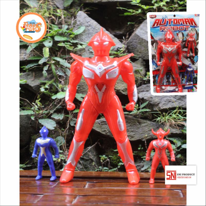 Robot Mainan Anak Automan 1 Ultraman Besar 2 Ultraman kecil NO 2061-3