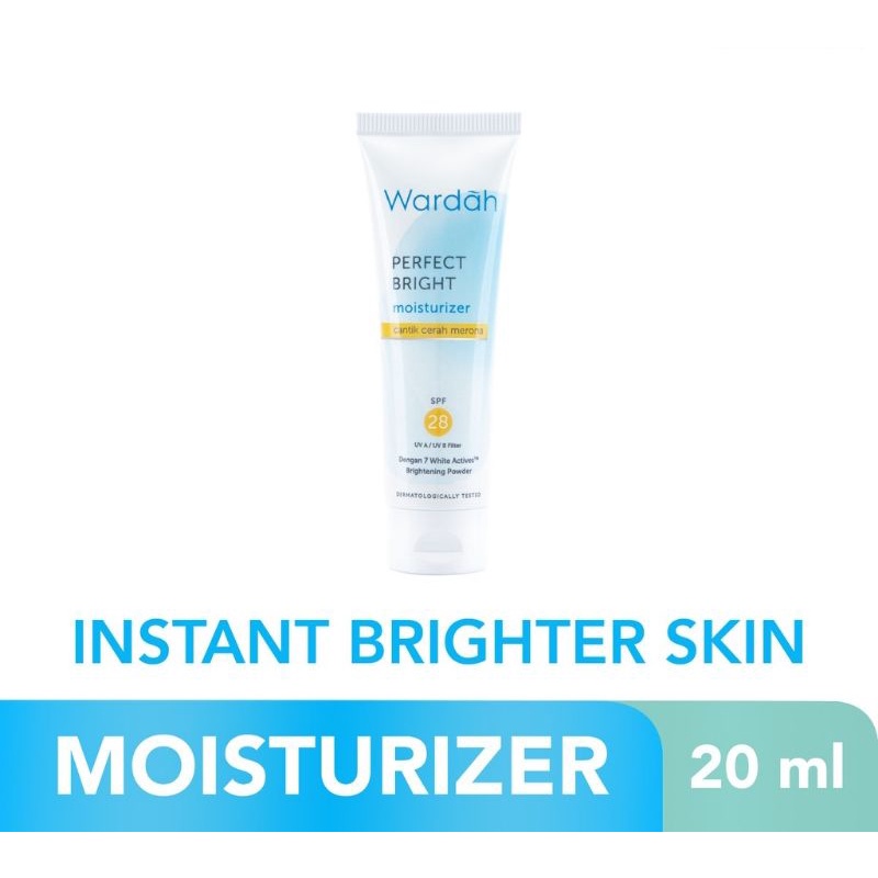 Wardah Perfect Bright Moisturizer SPF 28 20 ML - Pelembab Dengan Brightening Powder