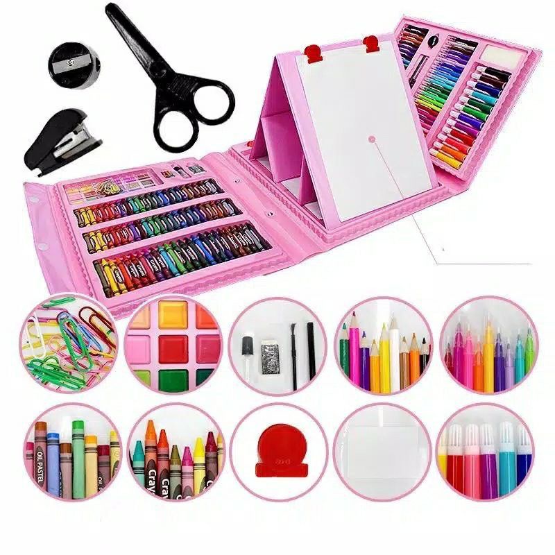 [WAE] SUPER MEGA ART SET ISI 208PCS CRAYON UNTUK MENGGAMBAR ANAK