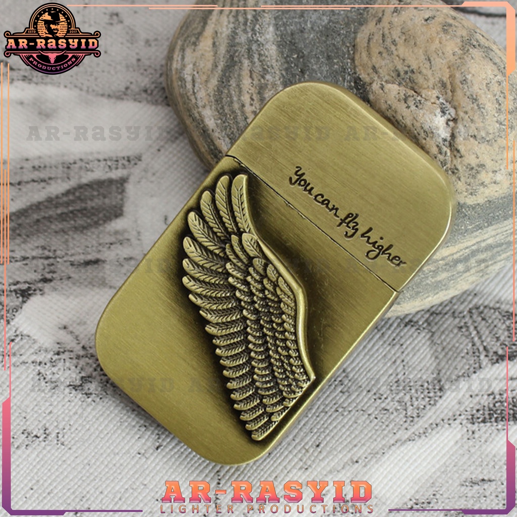 Mancis Antik Korek Api Bara Gas Motif Wing HG-568-6 3892