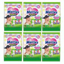 Merries ukuran M/L Renteng (1 renteng = 6 pcs)