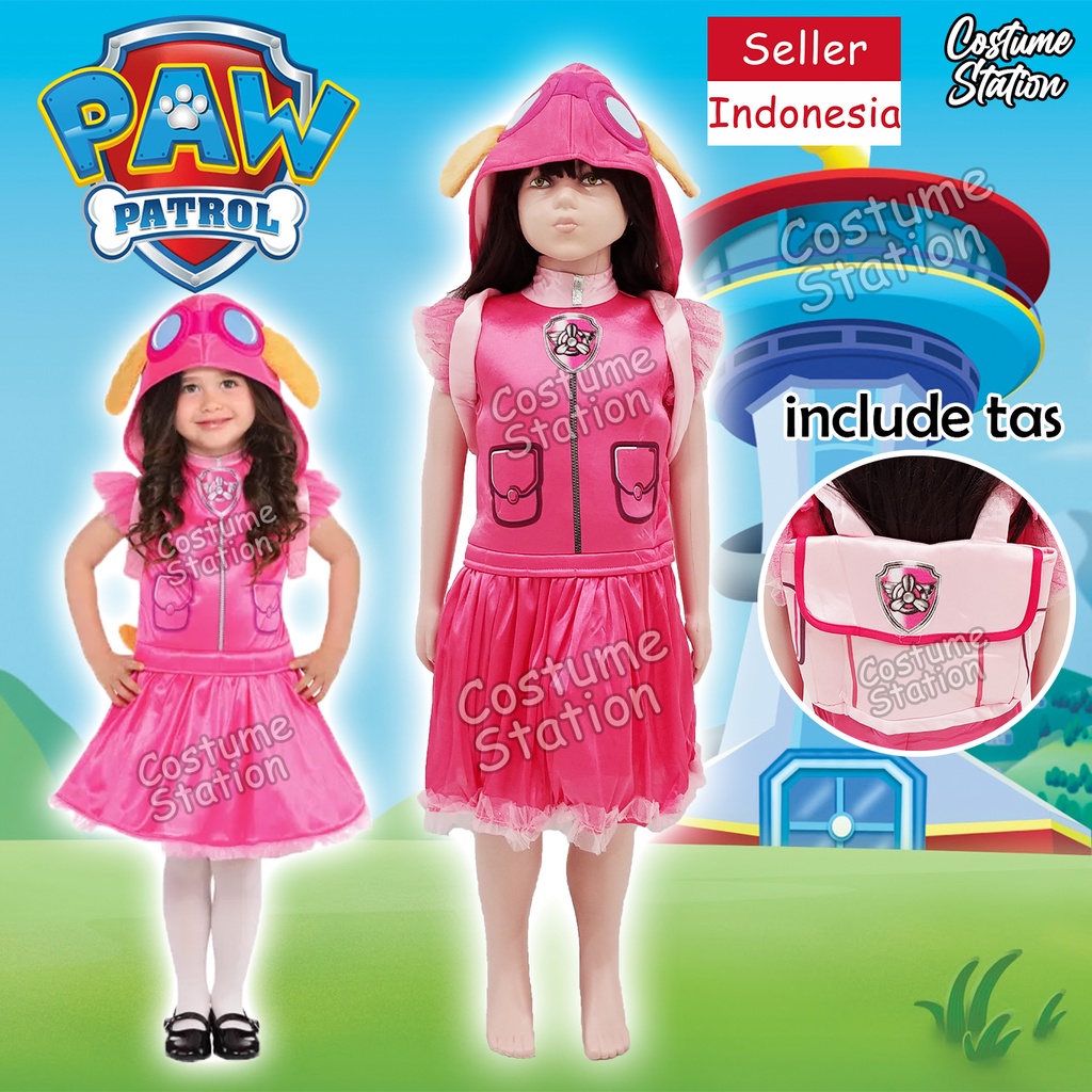 Kostum Skye Paw Patrol / Costume Hewan Binatang Animal Anjing anak perempuan