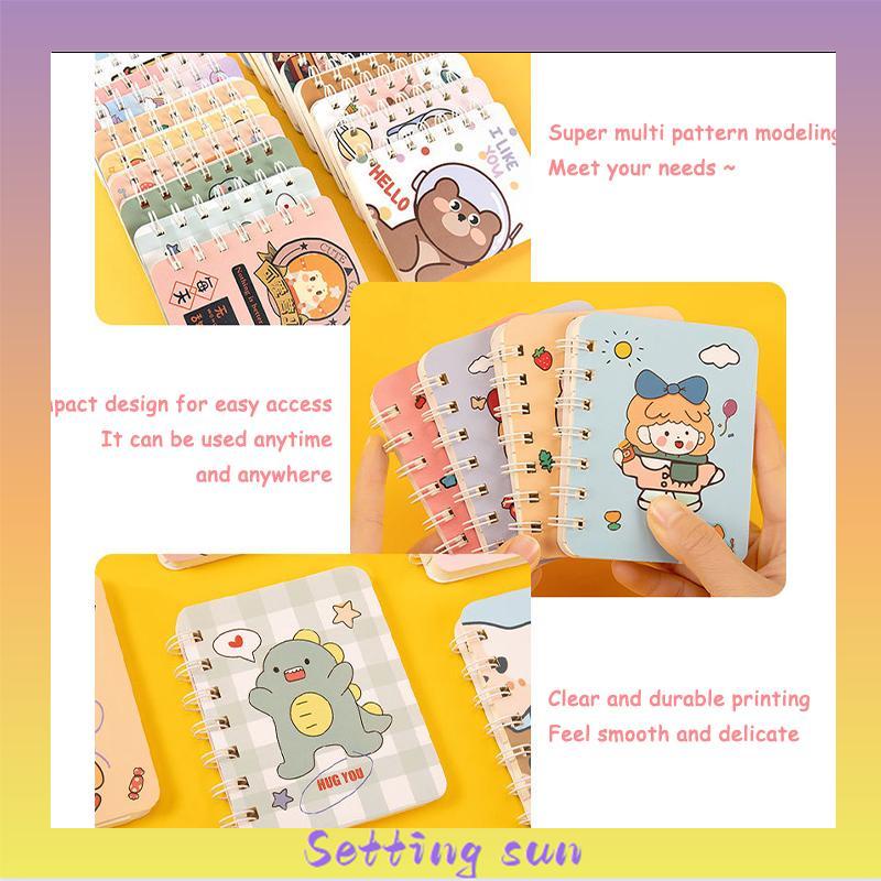 A7 Rollover Coil Buku Mahasiswa Saku Buku Kecil Mini Notebook Diary Portable Office Notepad TN