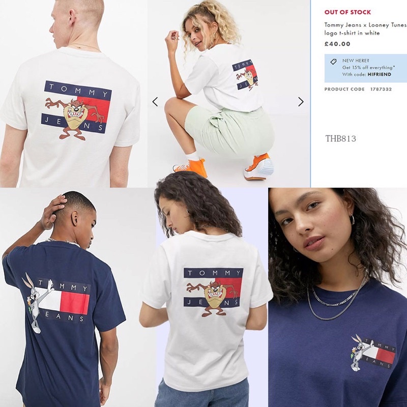 lovemecorner TOMMY HILFIGER x LOONEY TEE BUGS BUNNY SILVESTER TAZMANIA KAOS PRIA WANITA BAHAN KATUN 