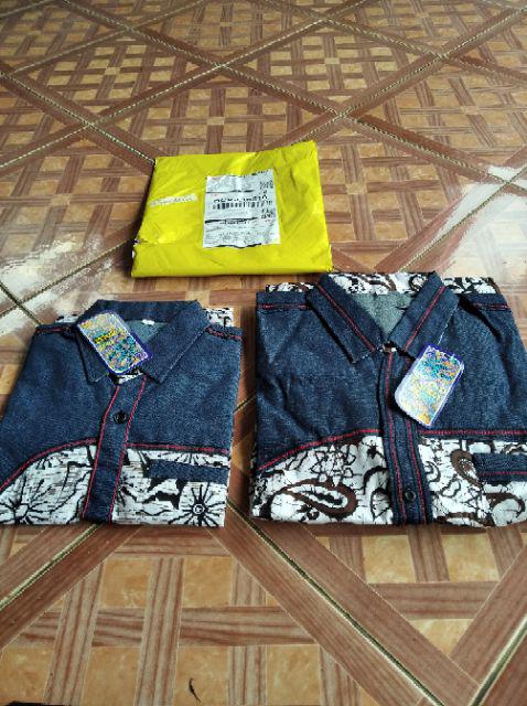 Batik Anak Cowok Kombinasi Jeans Kembaran Anak Ayah