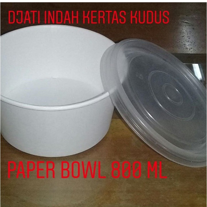 PROMO!!! Paper Bowl 800 ml Pakai Tutup Per 25 Pcs