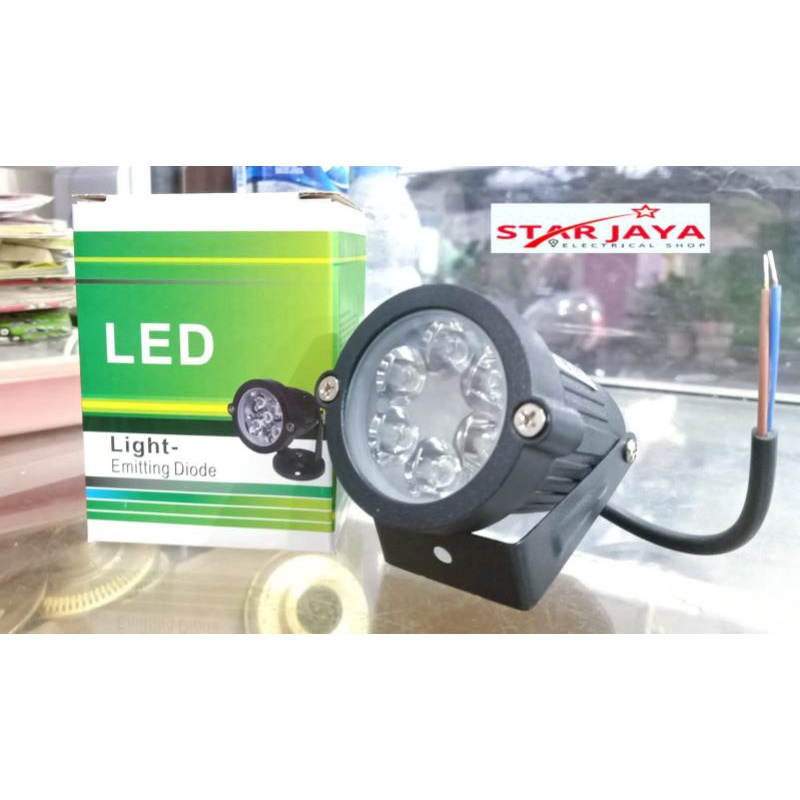 Lampu LED SOROT 6 MATA 5 WATT LAMPU TAMAN, warna kuning 3000k dan kosongan lampu taman sorot MR16