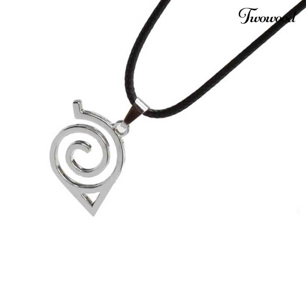 Kalung Dengan Liontin Logo Anime Naruto Bahan Metal Untuk Unisex