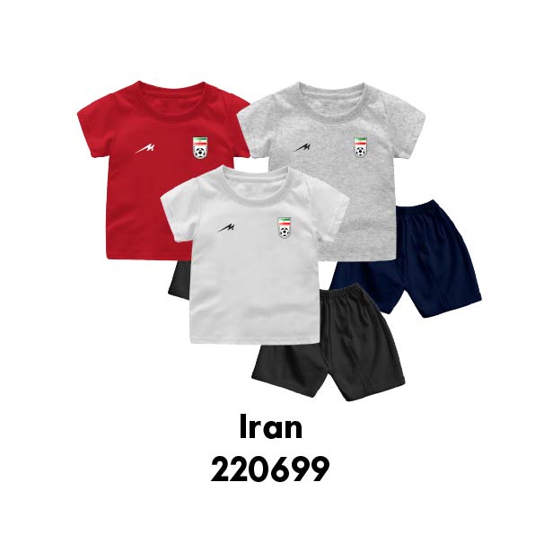 Setelan Bayi &amp; Anak World Cup 2022 GHANA/ITALIA/AUSTRALIA/IRAN Usia 6 Bulan-8 Tahun Bahan Katun Premium GRATIS Nama dan No Punggung
