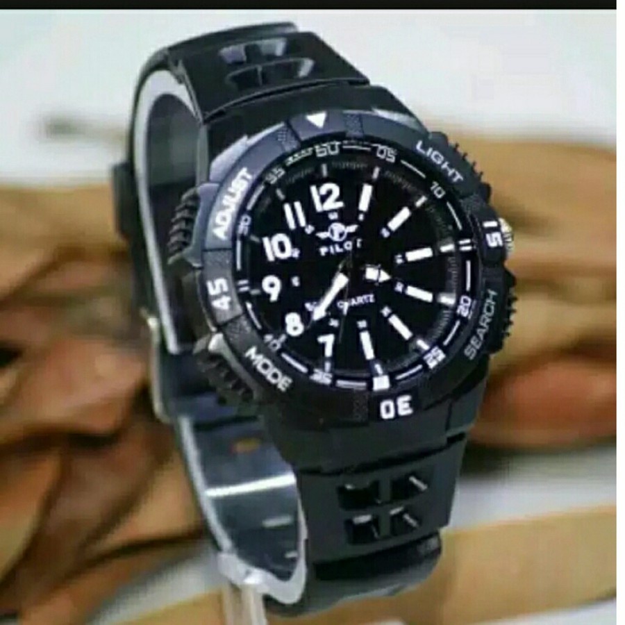 jam tangan sport pilot - Putih