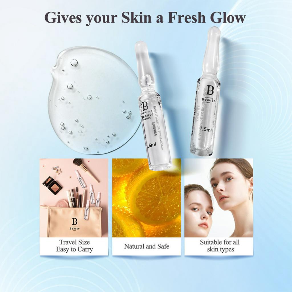 BPOM Premiere Beaute BOOSTER ESSENTIALS 4X Whitening Ampoule Niacinamide Serum wajah 1.5ML*10
