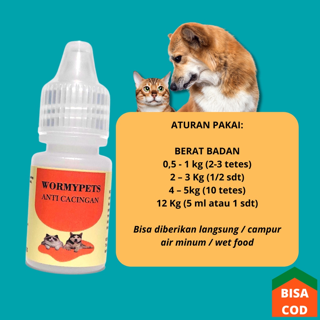 OBAT CACING KUCING ANJING WORMYPETS Obat Anti Infeksi Cacing Kucing Cat Kitten Ampuh Basmi Dan Mencegah Cacingan