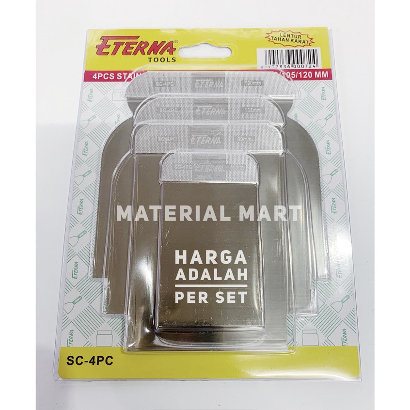 Kape Set Eterna 4 Pcs | Kapi Set | Scraper Set Stainless Steel ORI | Material Mart