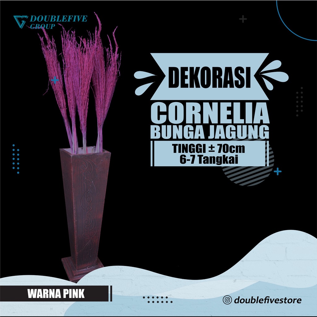 HOME DECOR BUNGA JAGUNG KERING HIASAN RUMAH, BUKET, BUNGA CORNELIA PESTA MURAH MERIAH!! - PINK
