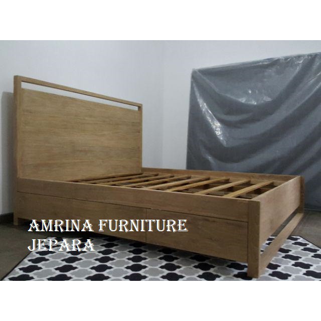 tempat tidur minimalis jati antik, dipan jati jepara, mebel furniture jepara