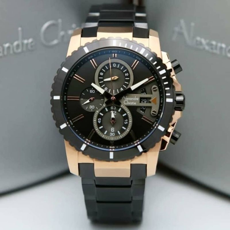 Jam Tangan Alexandre Christie AC 6532 Pria / AC6532MC Black Rose Original