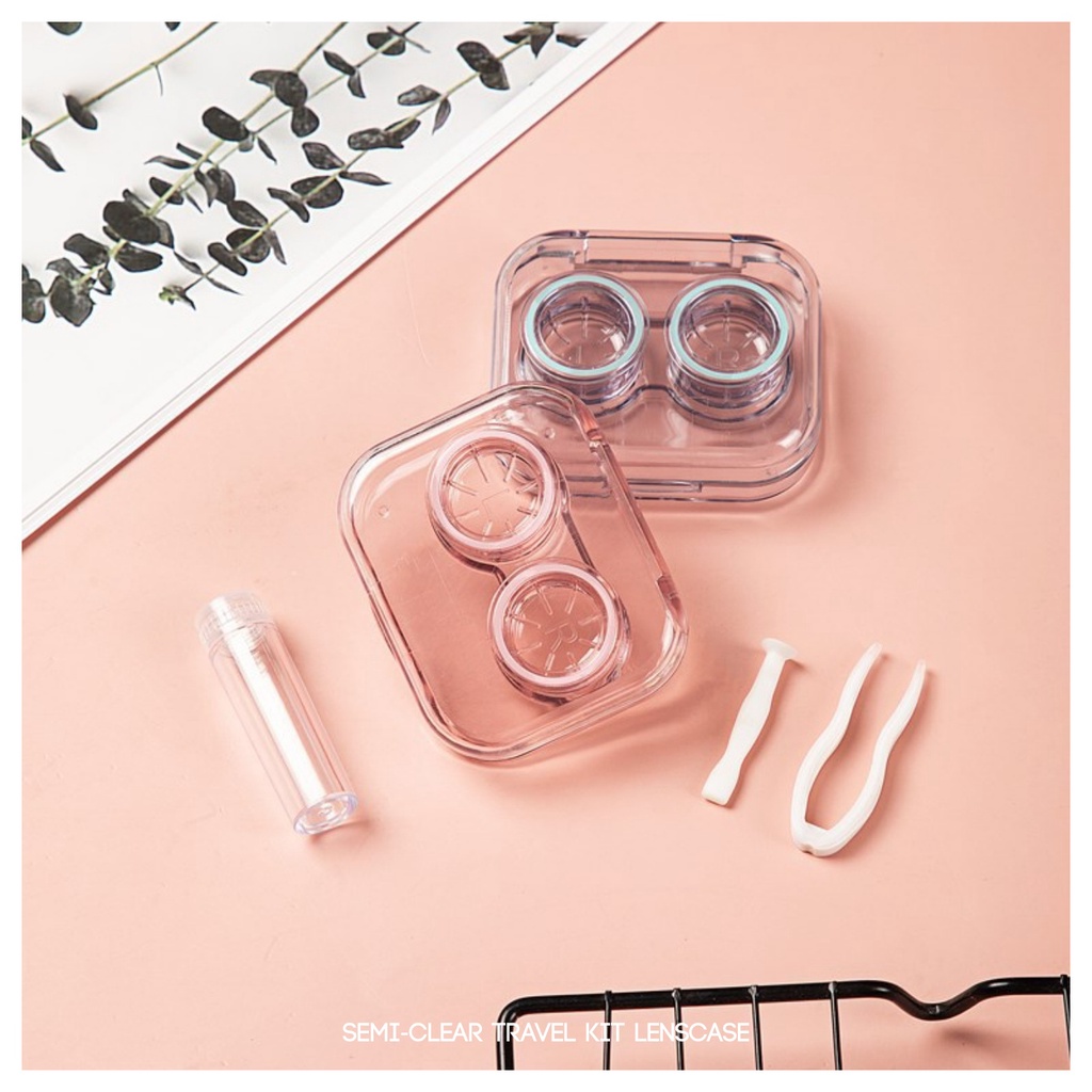 MIKHAYLOVESHOP Semi Clear Travel Lenscase Kit | Tempat Softlens