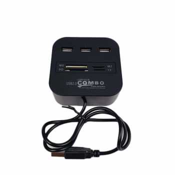 Combo Multi Card Reader + 3 USB HUB 2.0 Splitter / USB HUb 3 Port SD Card, MS Card, TF Micro SD Card, M2 Card / All In One OTG Memory Combo Multi Card Reader + 3 USB HUB 2.0 Splitter / Card Reader Micro Sd Card Reader USB 3.1 Tipe c Hub SD TF Card Usb Hub