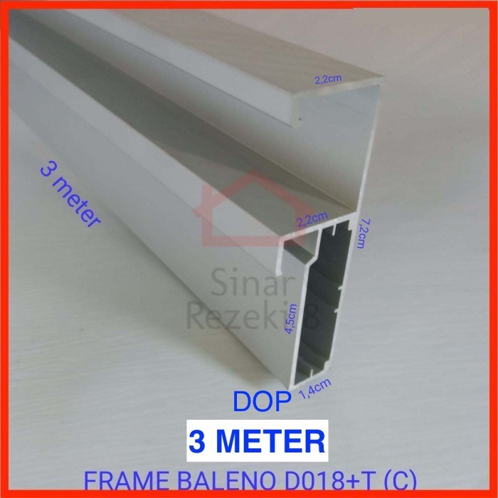 Profil Lis Frame Alumunium Kaca Lemari Kitchen Bingkai Frame Handle Minimalis Panjang FHD 128