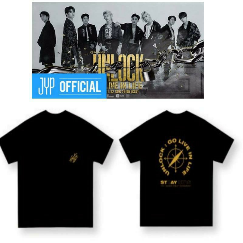 Baju Kaos Kpop Straykids unlock Go live in Life