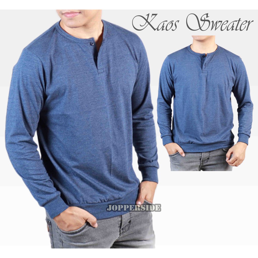 ORIGINAL kaos sweater distro vintage misty polos kancing henley sweatshirt pria wanita ksw1