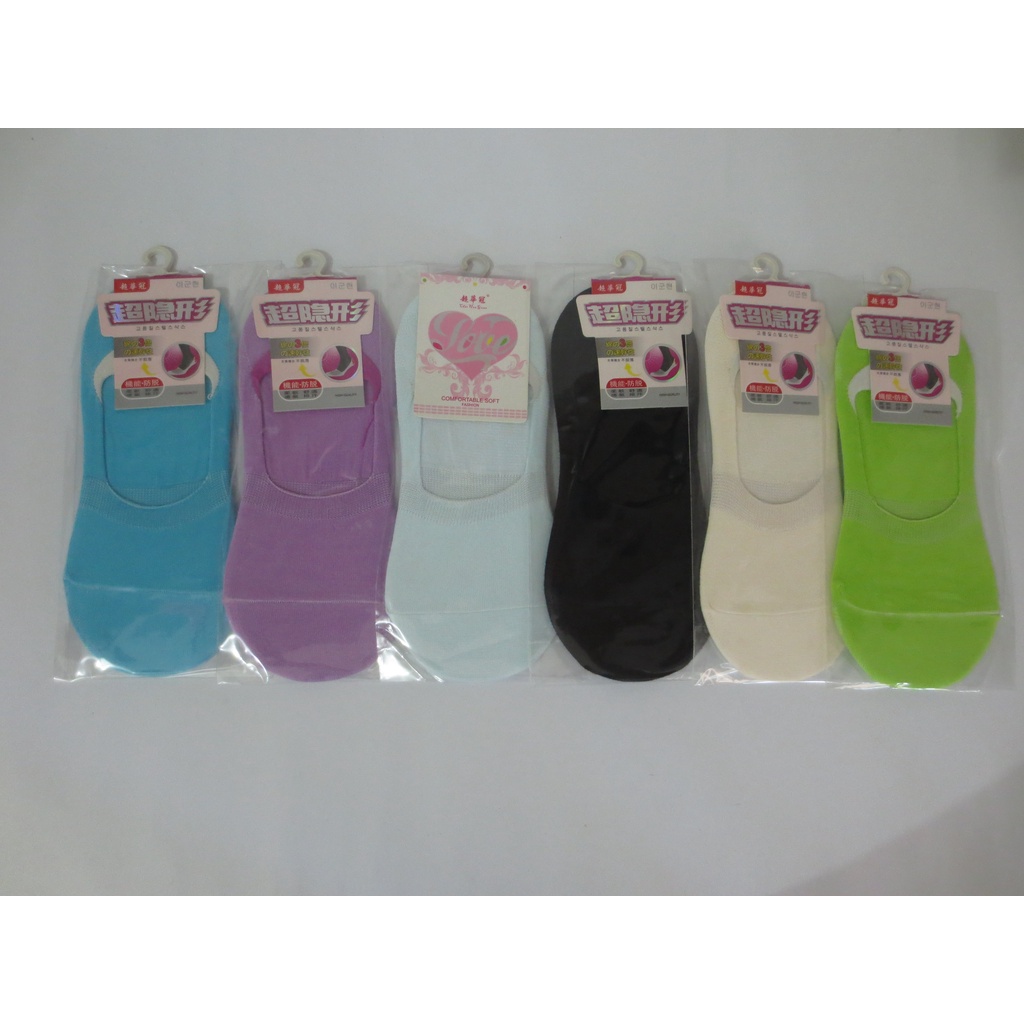 Hidden Sock Dewasa Wanita Polos Motif Random /Kaos Kaki Invisible