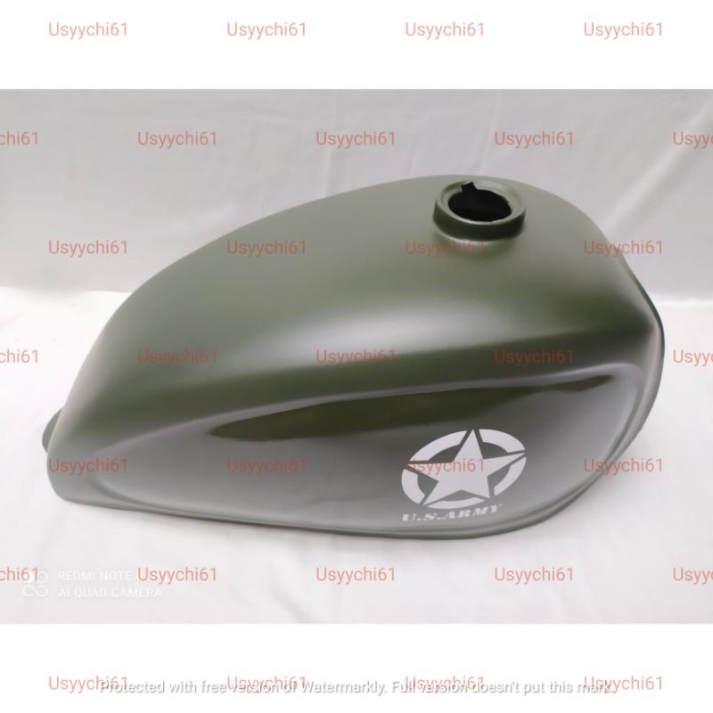 Tangki Cat Triumph List Japstyle Bobber Custom Hijau Us Army