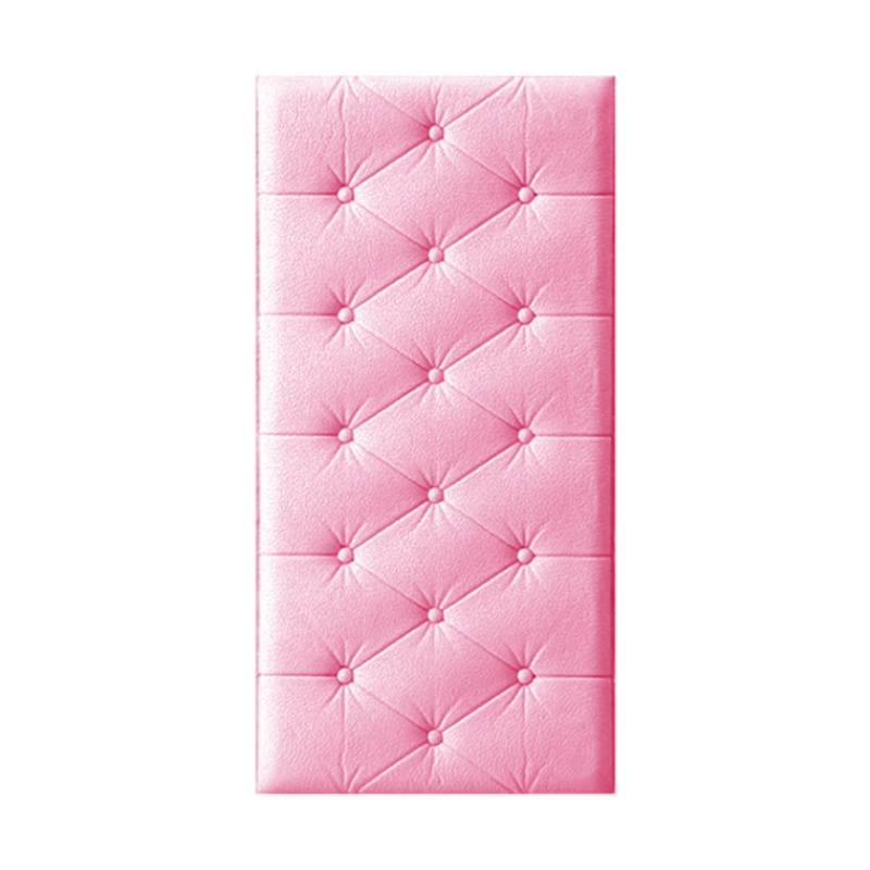 FygaleryMedan  - HL0206 Wallpaper Dinding 3D Foam Headboard Bed Wall Sticker Dekorasi Kamar-PINK
