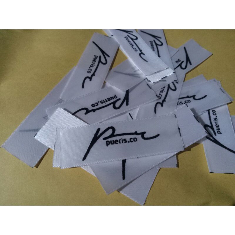 

Label Satin Double Impor/satin double rajut/Label Baju/Label Clothing/Label Washing Sablon/Alternatif Label Bordir/Label Woven