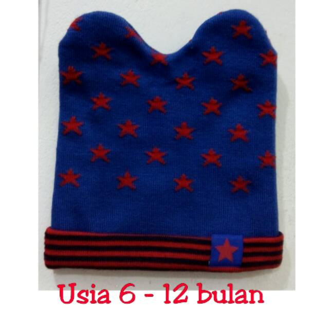 topi bayi laki laki kupluk usia 6 - 12 bulan
