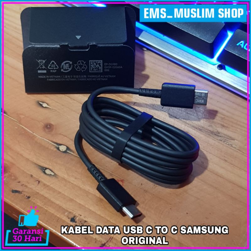 Kabel Data Fast Charging Samsung Note 10 Note 20 20 Ultra A70 A72 A72 A80 ORIGINAL 100% USB C TO C