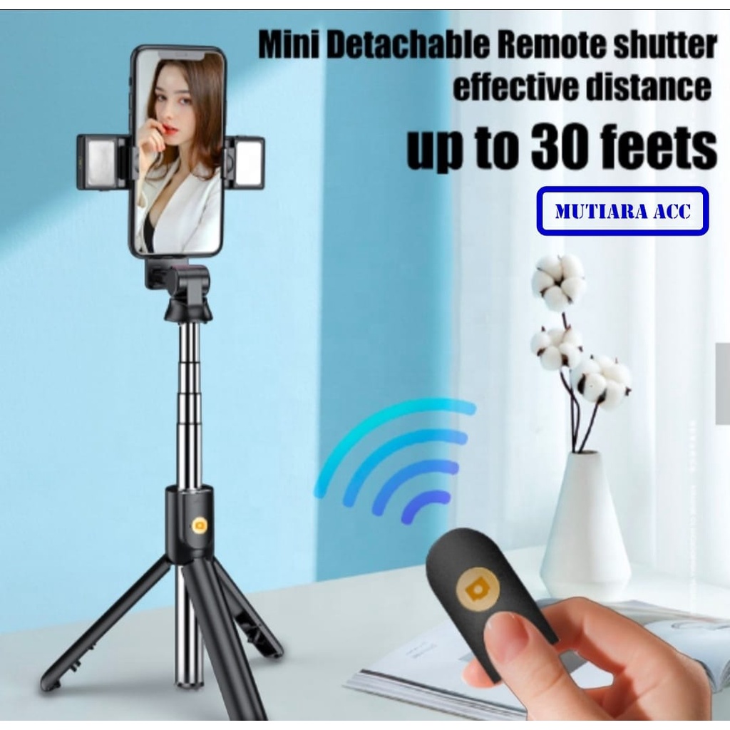 SELFIE STICK 3 IN 1TONGSIS TRIPOD DUAL LED K12D L WITH WIRESLESS REMOTE