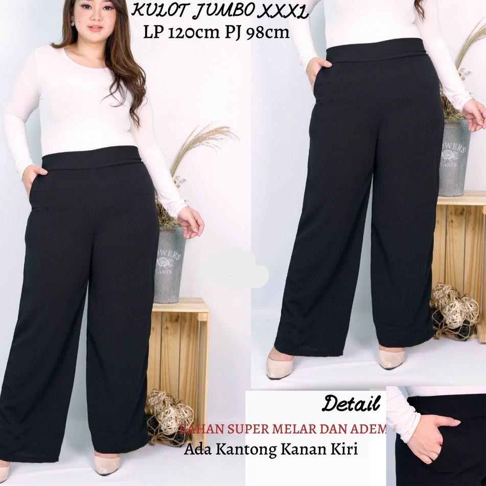 BUMIL / JUMBO EDISI 3XL-5XL✅ KULOT LOOSE PANTS ~ SAKU ADA / MELAR NYAMAN | Warna Cantik | MATT CREPE Berkualitas celana panjang wanita/big size 90kg/bawahan muslimah/kasual harian ootd/original