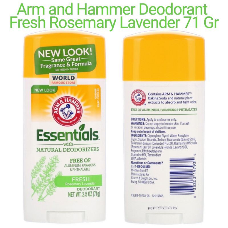 Arm &amp; Hammer Deodorant Fresh Rosemary Lavender 28 gr /  71 gr