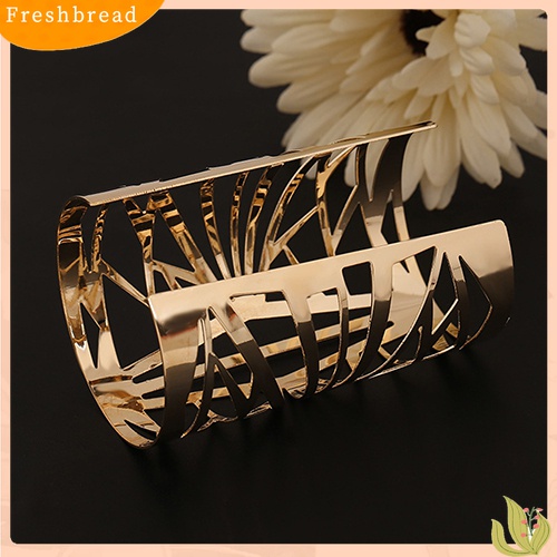 Fresh| Gelang Bangle Open Desain Hollow Warna Emas Untuk Wanita