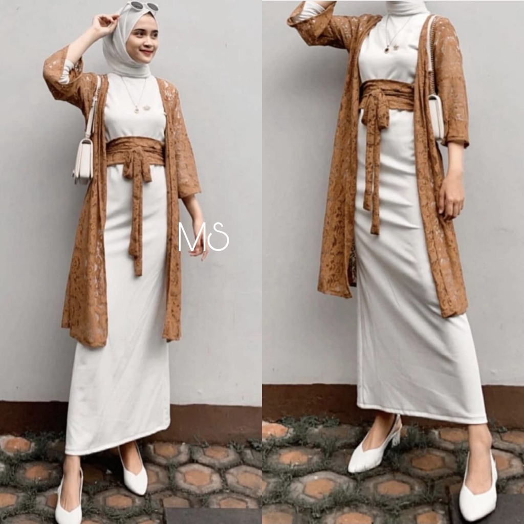 4 WARNA - SET CARDI FADRELLA 2in1 / PAKAIAN STELAN MUSLIM WANITA