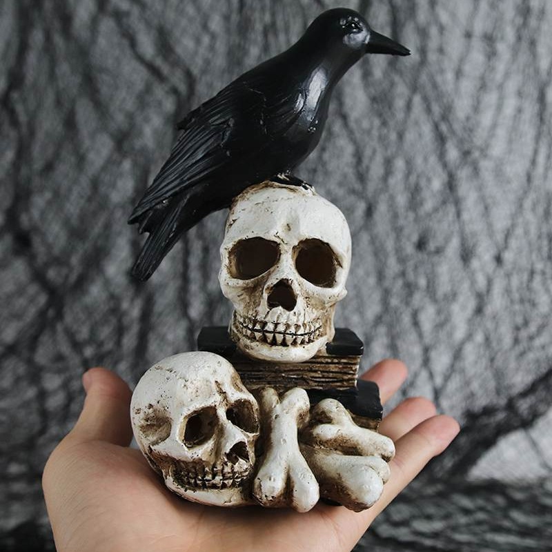 Lampu Jalan LED Bentuk Tengkorak Raven Untuk Dekorasi Halloween