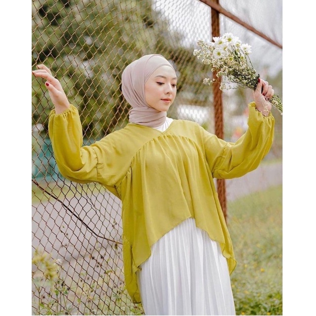 Alny Hijab - Dealova Blouse Outer / Bloude Wanita Bahan Ceruti Babydoll Premium