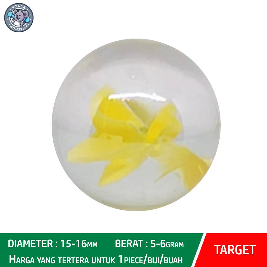 TARGET Kelereng Gundu Yellow Rainbow Marble Balap Belimbing Kuning