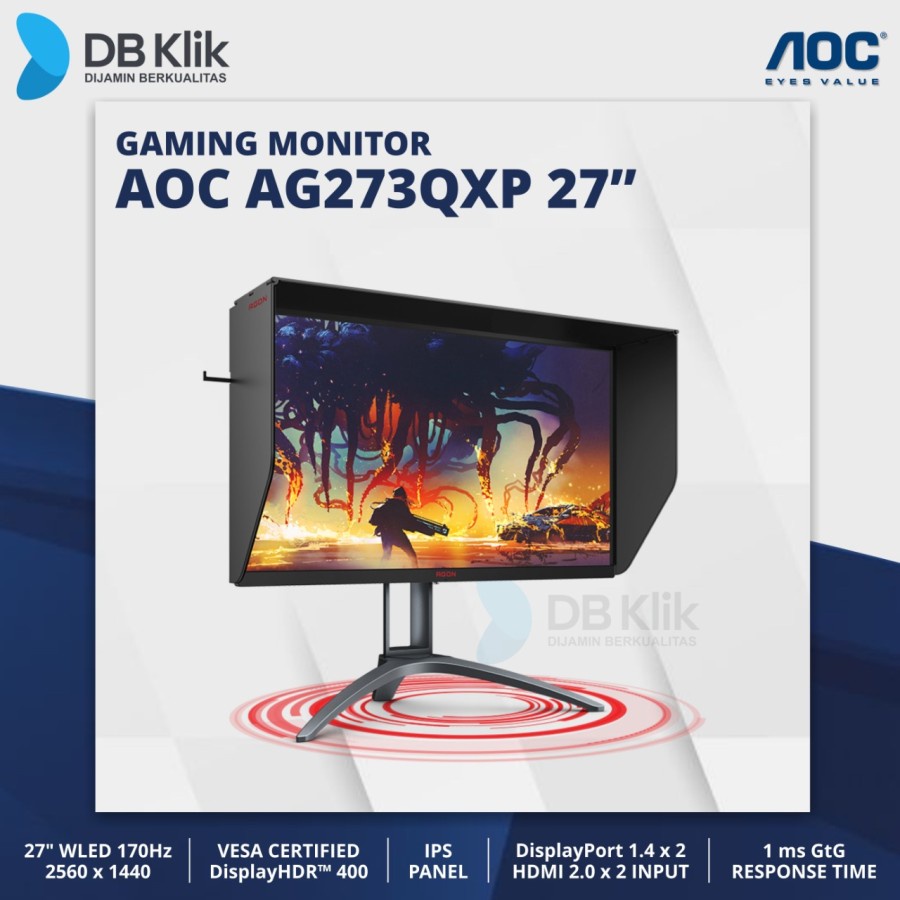 LED Monitor Gaming AOC AG273QXP 27&quot; 170Hz QHD HDMI DP - AOC AG273QXP