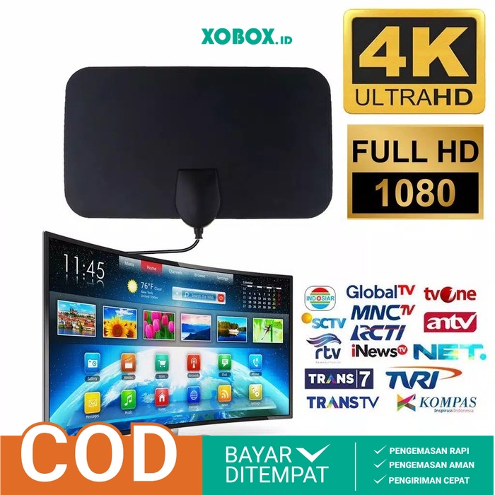 Antena Tv Digital Indoor Super Jernih Antena DVB-T2 4K High Gain - XOBOX