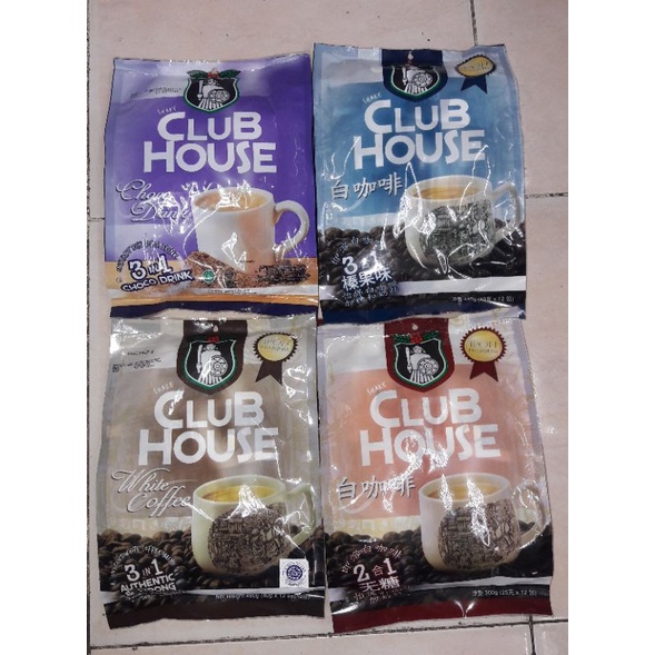 

Club House white coffee/3 in 1 dan 2 in 1 /hazelnut/coklat