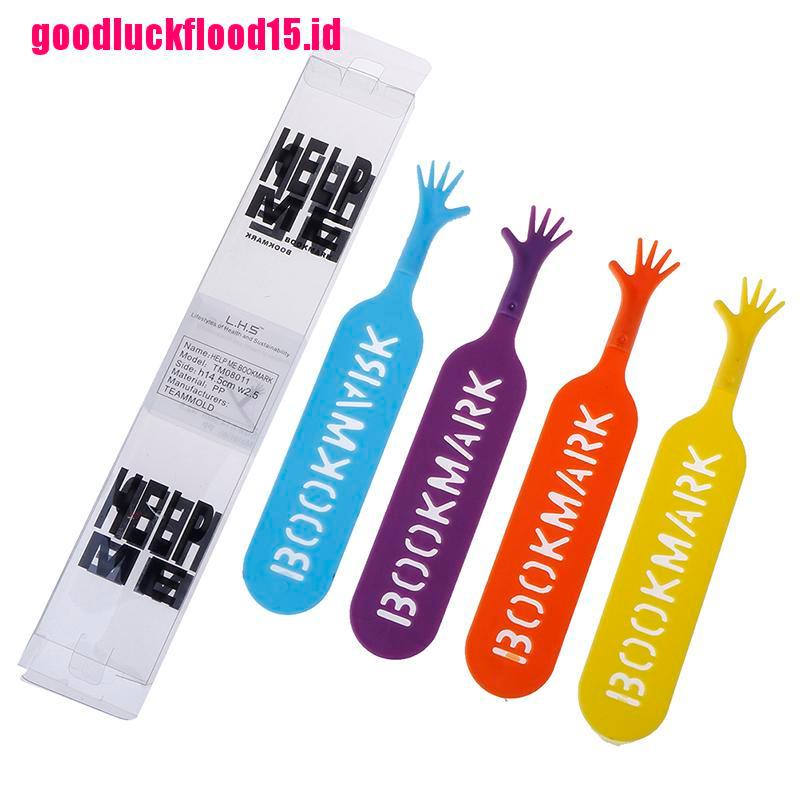 {LUCKID}4 pcs/set Colorful Plastic Bookmarks Set Creative Gift Children Stationery